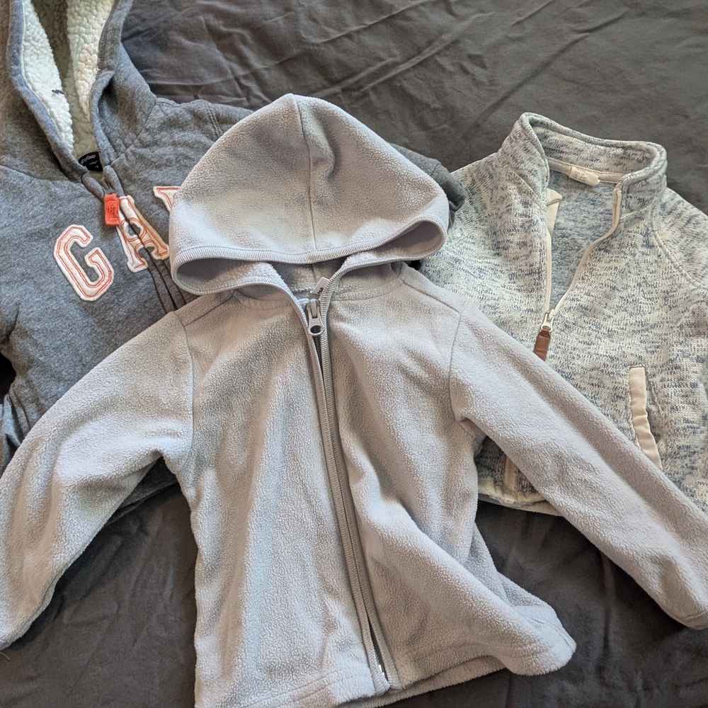 GAP Kids Gray and Cream Hoodies